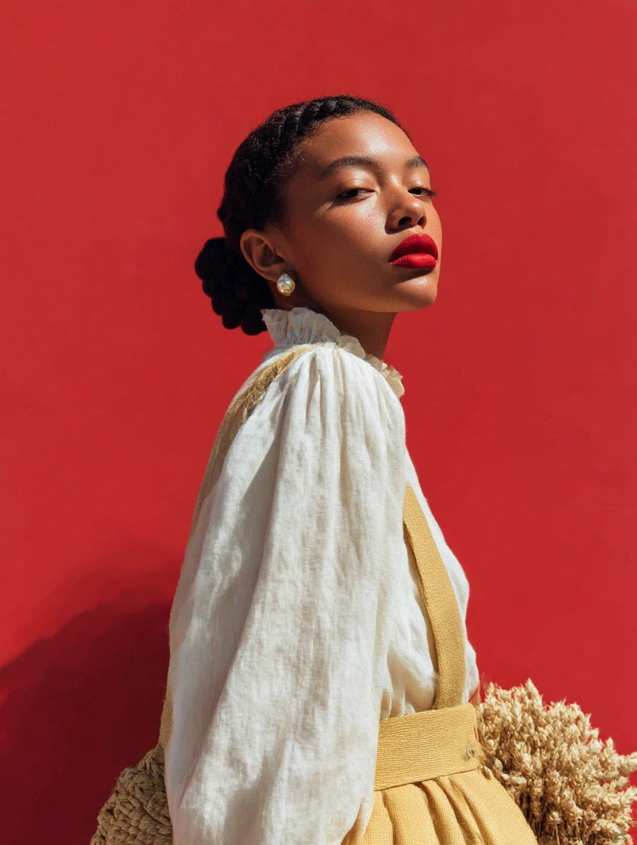 Portrait with sunglasses and red styling