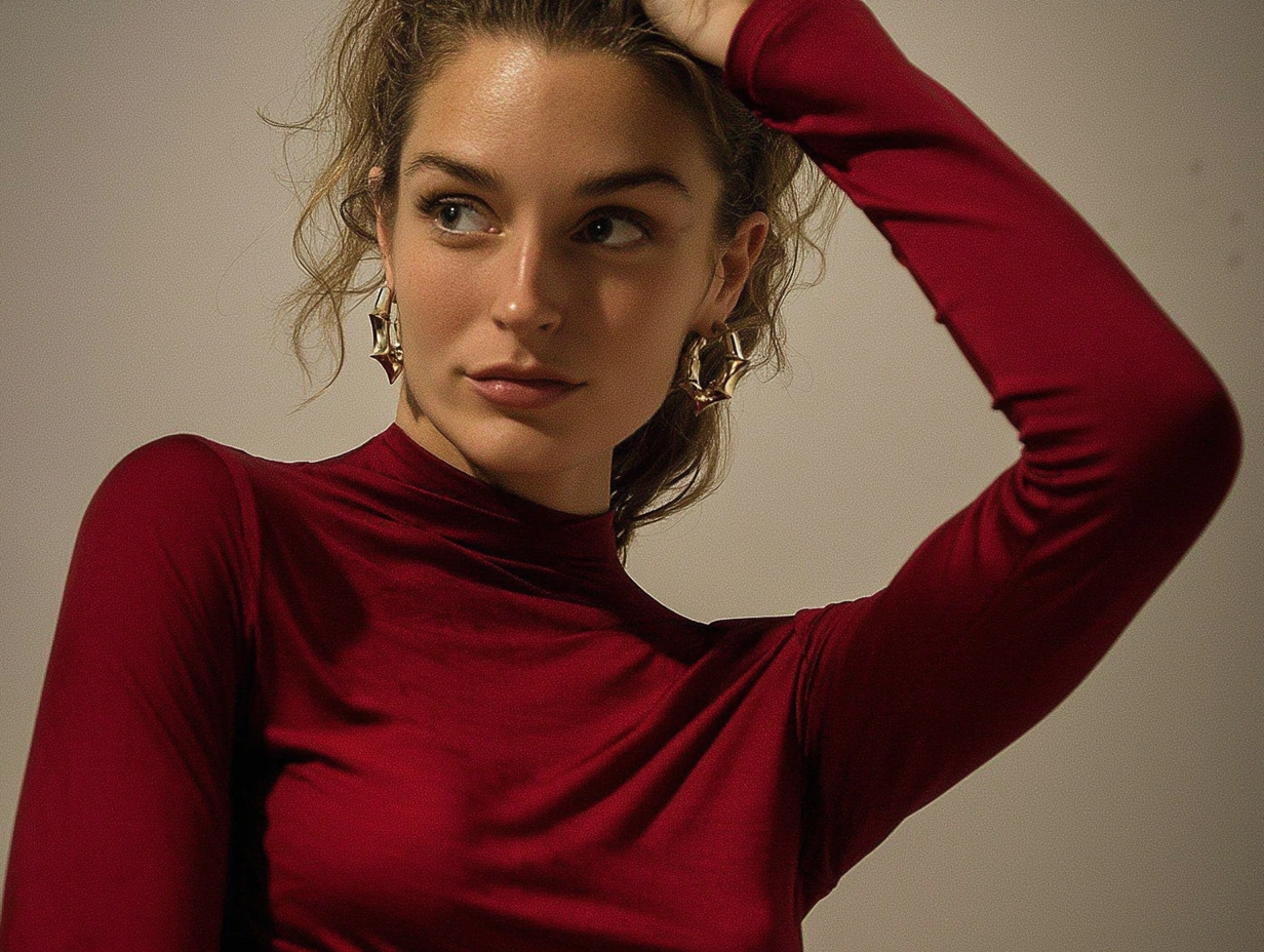 Editorial portrait in red styling
